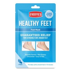 O’Keeffe’s Healthy Feet hydratačná maska na nohy pre suchú a popraskanú pokožku, 1 pár – intenzívna hydratácia, rýchla absorpcia, viditeľné výsledky
