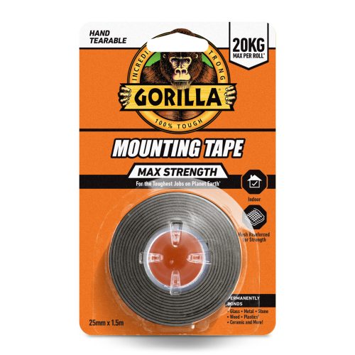 GORILLA MOUNTING TAPE BLACK ČIERNA OBOJSTRANNÁ LEPIACA PÁSKA 2,54cm x 1,52m
