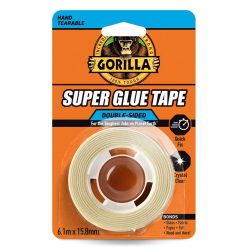   GORILLA SUPER GLUE TAPE KRIŠTÁĽOVO ČÍRA OBOJSTRANNÁ LEPIACA PÁSKA 15,8mm x 6,1m
