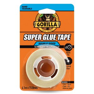  GORILLA SUPER GLUE TAPE KRIŠTÁĽOVO ČÍRA OBOJSTRANNÁ LEPIACA PÁSKA 15,8mm x 6,1m