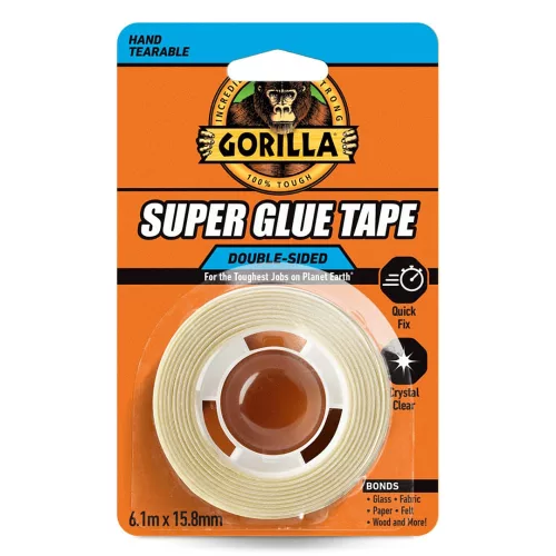 GORILLA SUPER GLUE TAPE KRIŠTÁĽOVO ČÍRA OBOJSTRANNÁ LEPIACA PÁSKA 15,8mm x 6,1m