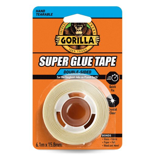 GORILLA SUPER GLUE TAPE KRIŠTÁĽOVO ČÍRA OBOJSTRANNÁ LEPIACA PÁSKA 15,8mm x 6,1m