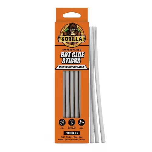 Gorilla Hot Glue lepiace tyčinky do tavnej pištole 7 mm × 200 mm, 20 ks – univerzálne lepiace tyčinky, balené vyhotovenie
