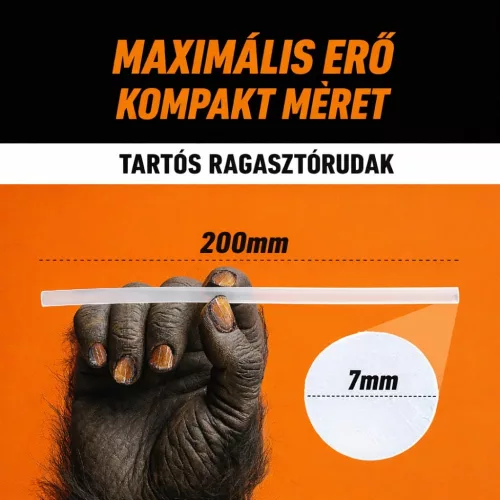 Gorilla Hot Glue Sticks lepiace tyčinky do tavnej pištole 7 mm × 200 mm – znázornenie rozmeru