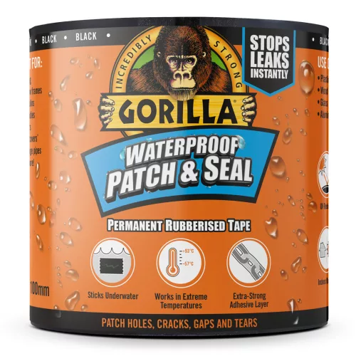 Gorilla Waterproof Patch & Seal Tape fekete, 3m x 100mm, vízálló ragasztószalag, dobozos kiszerelés