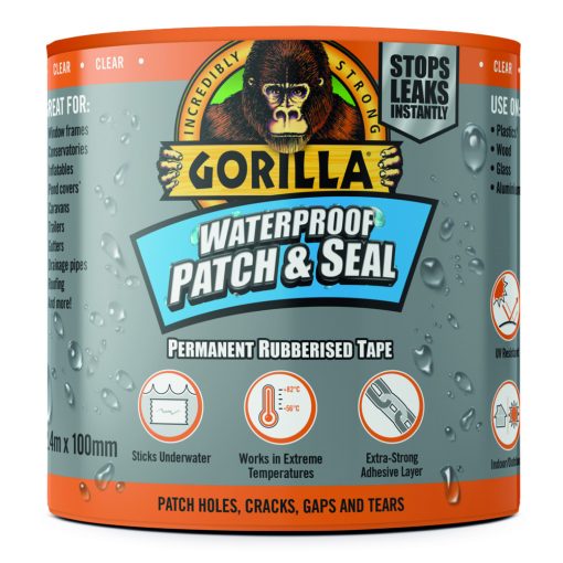 GORILLA WATERPROOF PATCH & SEAL TAPE Transparentný 3M X 100MM VODEODOLNÁ ZÁPLATOVACIA A TESNIACA PÁSKA
