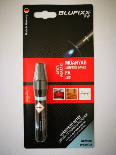 Blufixx PW bezfarebná gélová kazeta na opravu vytvrdzovaním svetlom 5 g - na plastové a drevené materiály
