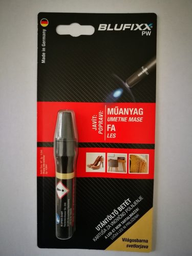 Blufixx PW svetlo vytvrdzujúci opravný svetlohnedý gél v kazete 5g - na plastové a drevené materiály
