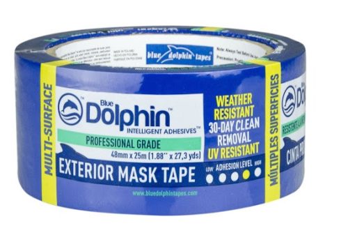 Blue Dolphin Vonkajšia Maliarska Maskovacia Páska Odolná Voči UV žiareniu, MODRÁ-30 dní, 48mm x 25m 