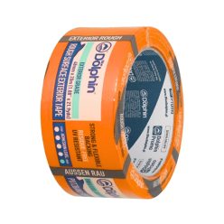   Blue Dolphin vonkajšia textilná omietkarska maskovacia páska na drsné povrchy – ORANŽOVÁ, UV-odolná až 14 dní, 48 mm × 20 m