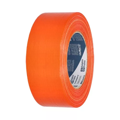 Blue Dolphin vonkajšia textilná omietkarska maskovacia páska ORANŽOVÁ, na drsné povrchy, UV-odolná až 14 dní, 48 mm × 50 m