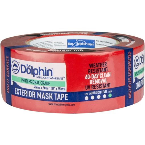Blue Dolphin Vonkajšia Maskovacia Páska Odolná Voči UV žiareniu, červená 60 dní, 48mm x 50m 
