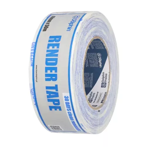 Blue Dolphin RENDER vonkajšia textilná omietkarska maskovacia páska na drsné povrchy – UV-odolná až 30 dní, 48 mm × 50 m