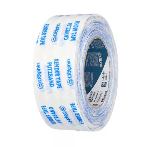 Blue Dolphin RENDER UV-odolná vonkajšia omietkarska maskovacia páska na drsné povrchy – ochrana proti UV až 30 dní, 48 mm × 50 m