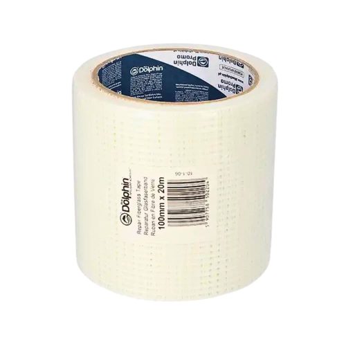 Blue Dolphin samolepiaca opravná mriežková páska na sadrokartón 100 mm × 20 m – sklotextilná výstužná páska, balené prevedenie