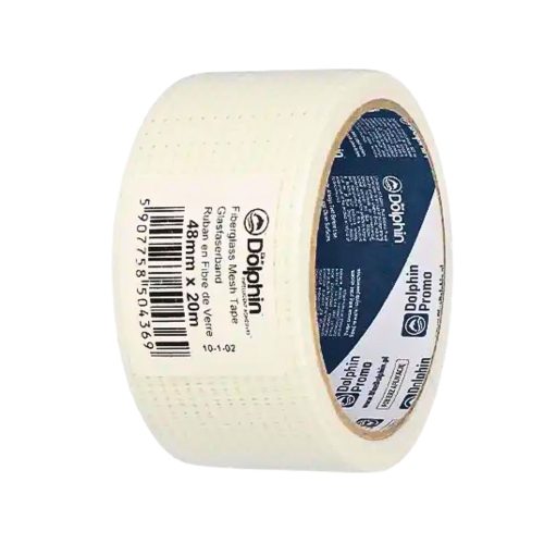 Blue Dolphin samolepiaca sklotextilná výstužná páska na škáry pre sadrokartón 48 mm × 20 m – balené vyhotovenie