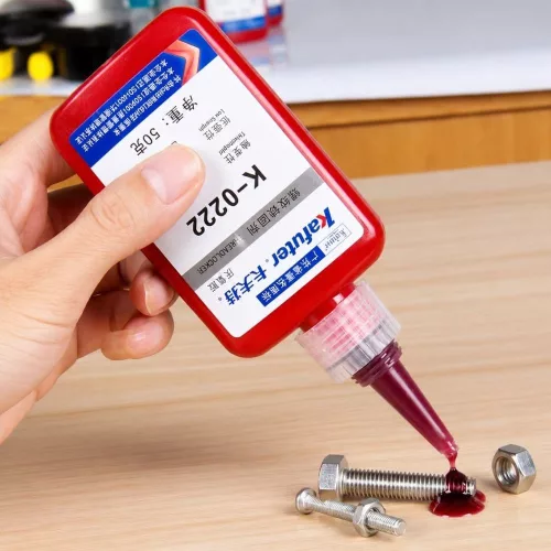 Kafuter Threadlocker K-0222 alacsony szilárdságú csavarrögzítő felhordása csavarmenetre