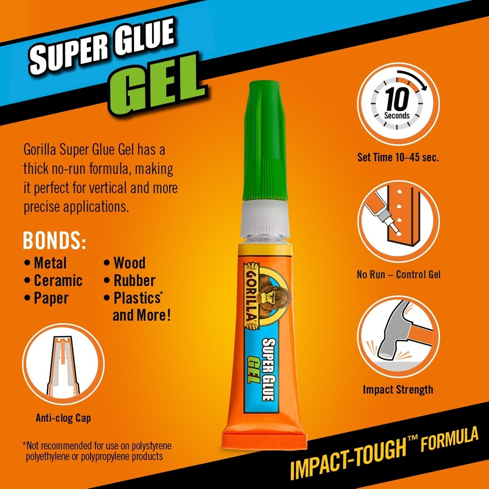 Gorilla Super Glue GEL 2x3g technikal datasheet