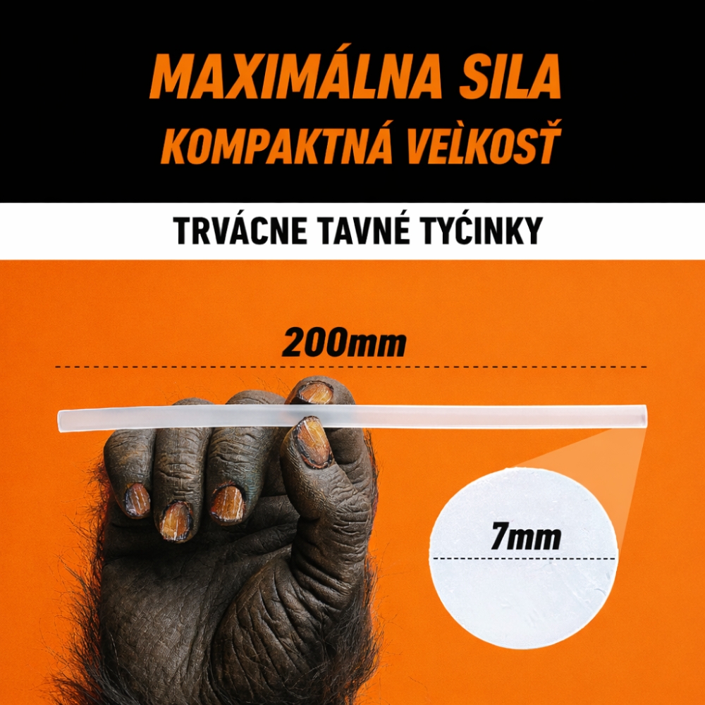 Gorilla tavné tyčinky 7 mm × 200 mm – maximálna sila a kompaktná veľkosť, odolné lepiace tyčinky