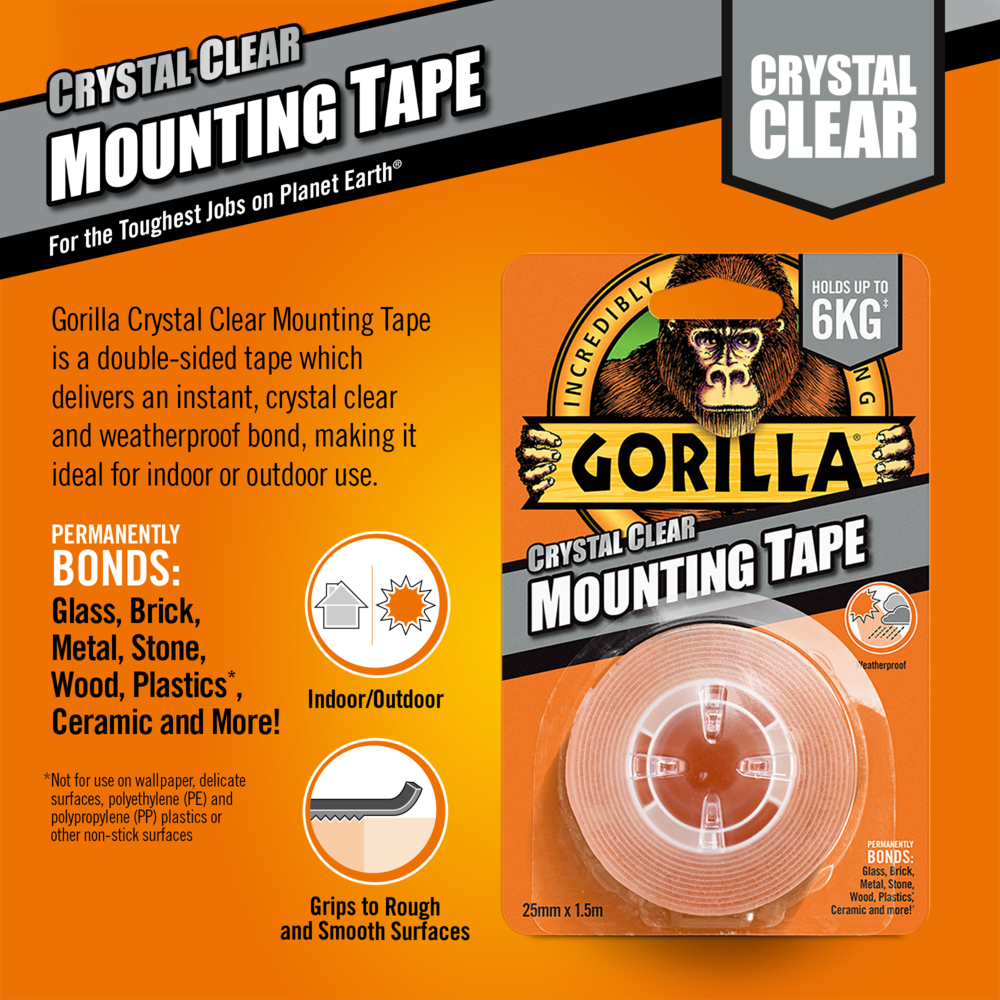 Gorilla Crystal Clear Mounting Tape XL Technical Sheet
