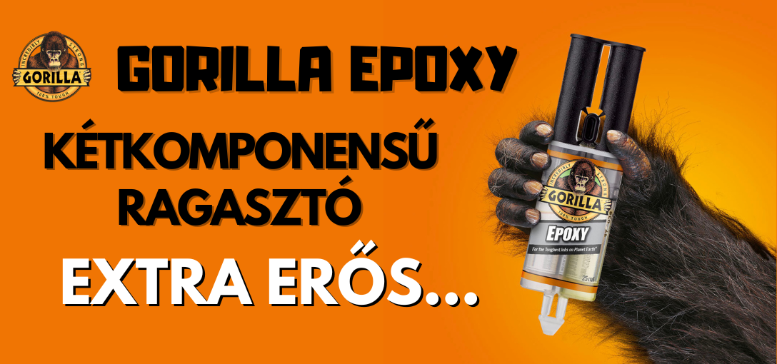 Gorilla Epoxy Kétkomponensű Ragasztó – Extra Erős, Gyorsan Kötő, Ipari Minőségű Gyanta 25ml Javításra és Barkácsolásra