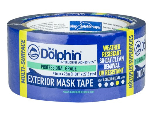 Blue Dolphin Vonkajšia Maliarska Maskovacia Páska Odolná Voči UV žiareniu, MODRÁ-30 dní, 48mm x 25m